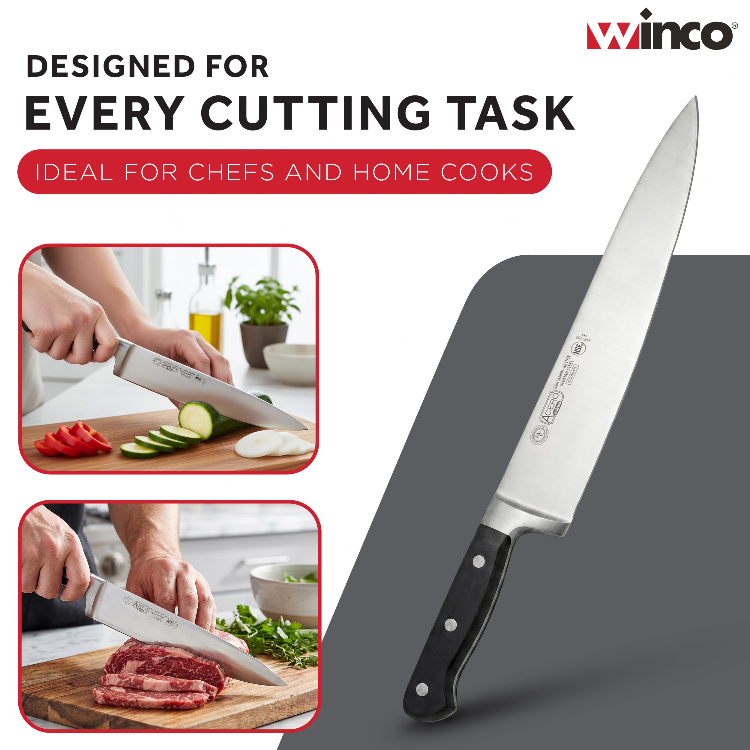 Winco Acero cutlery, Stainless Steel, 10-Inch — Amazon image 6