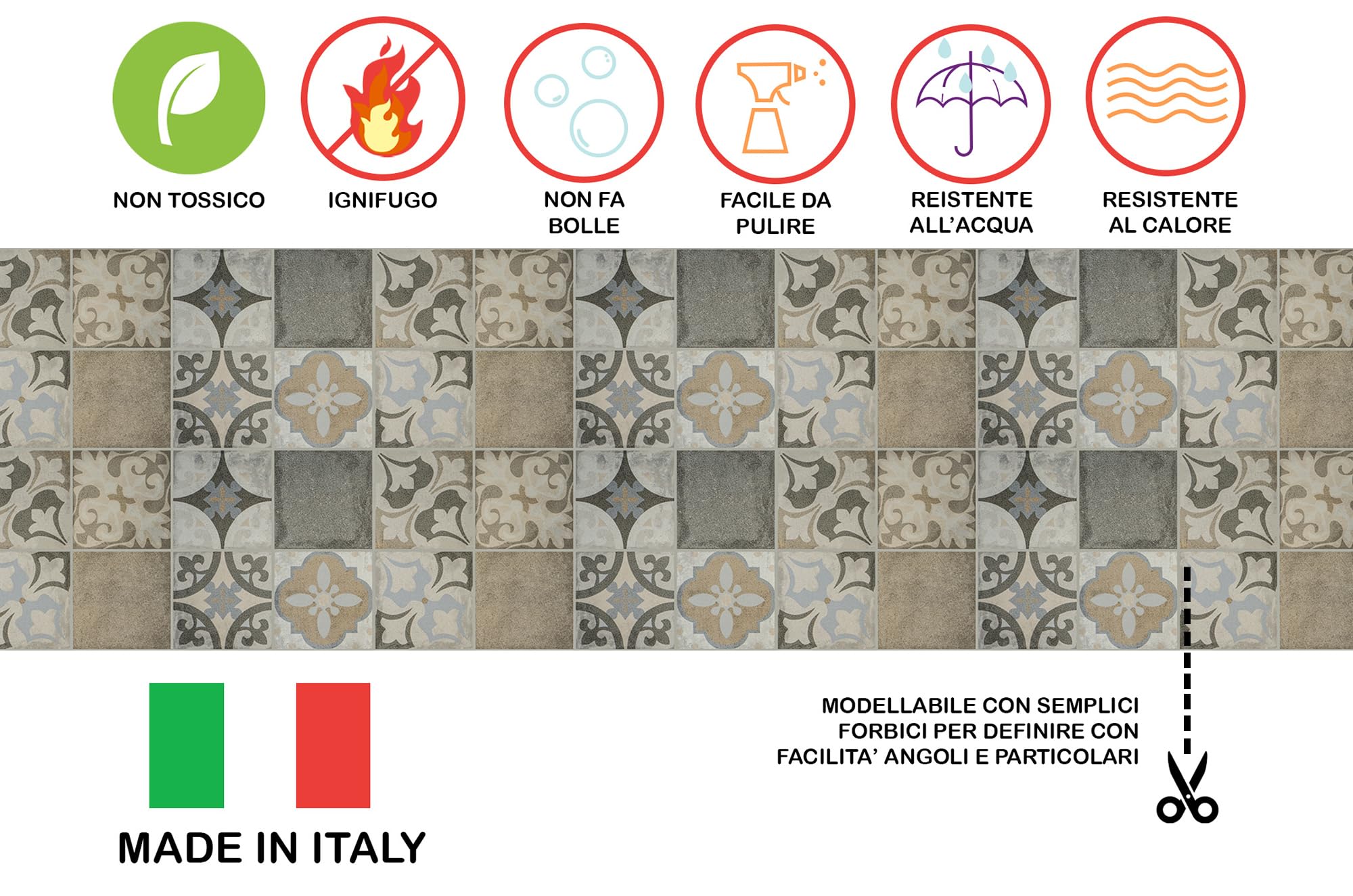 Paraschizzi Da Cucina Adesivi 50x100cm - Design Italiano Antiacqua E Ignifugo - Foto 11