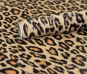 Fablon FAB12134 Leopard Adhesive Film, Neutral , Yellow