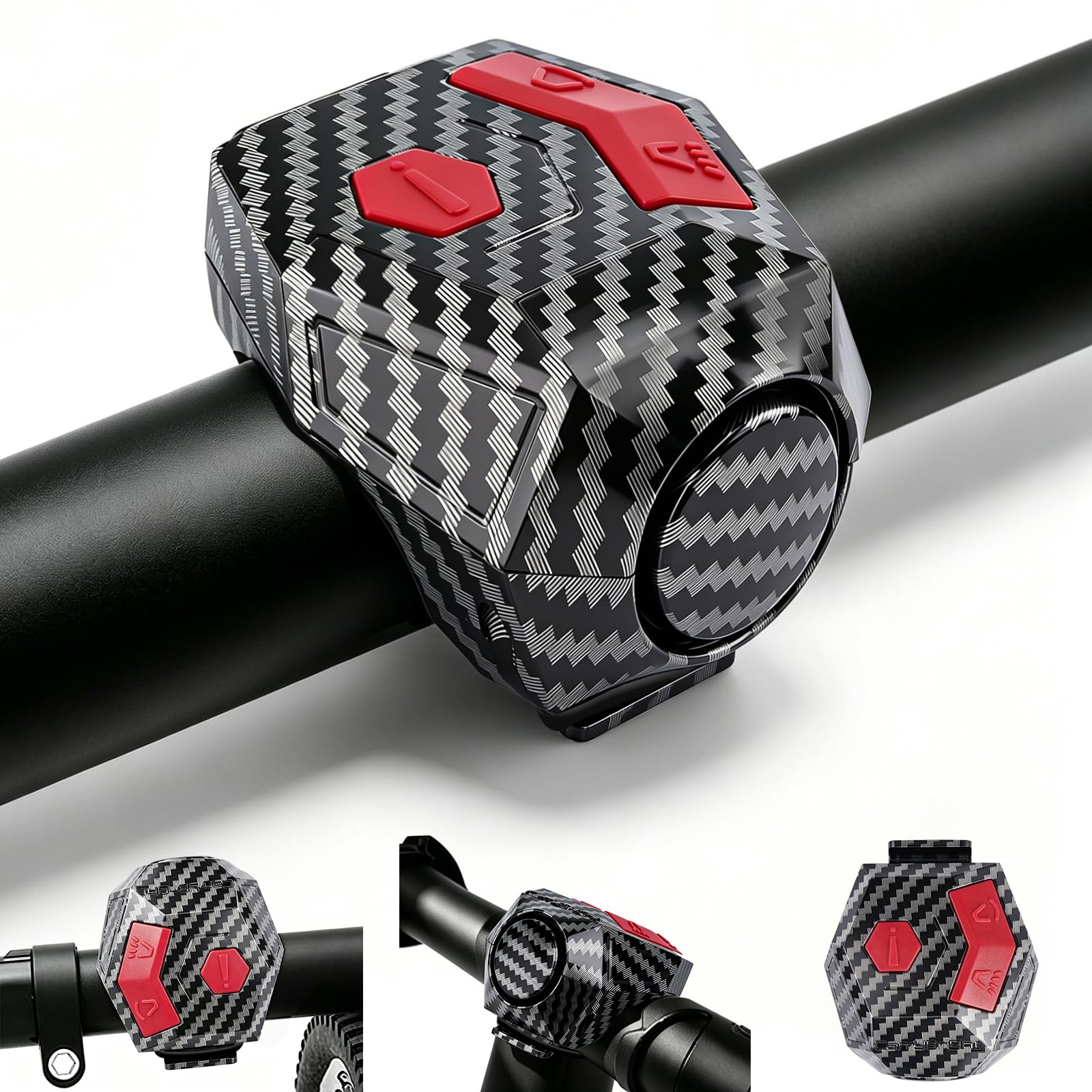 Antfire 120dB Electric Bike Horn, Loud Bike Horn for Adults, USB Rechargeable Bike Bell with 2 Sound Modes, IP65 Waterproof Bicycle Horn with Alarm for Ebike, Mountain Bike, Scooter