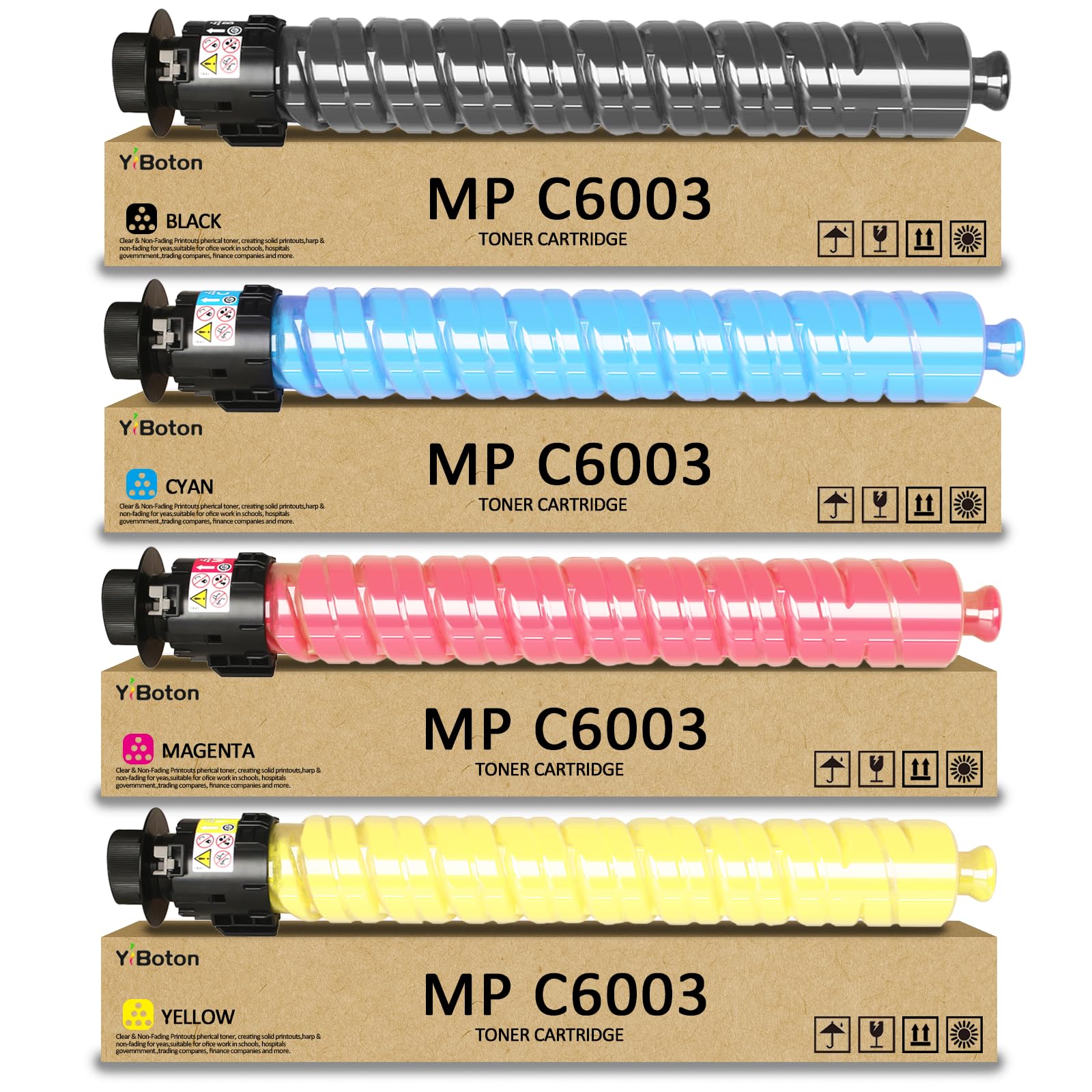 MP C6003 High Capacity Toner Cartridge Replacement for Ricoh Aficio MP C6003 MP C4503 MP C5503 MP C4504 MP C4504ex MP C5504 MP C6004 MP C6004ex MP C6503 Printers (841849 841851 841852 841850)