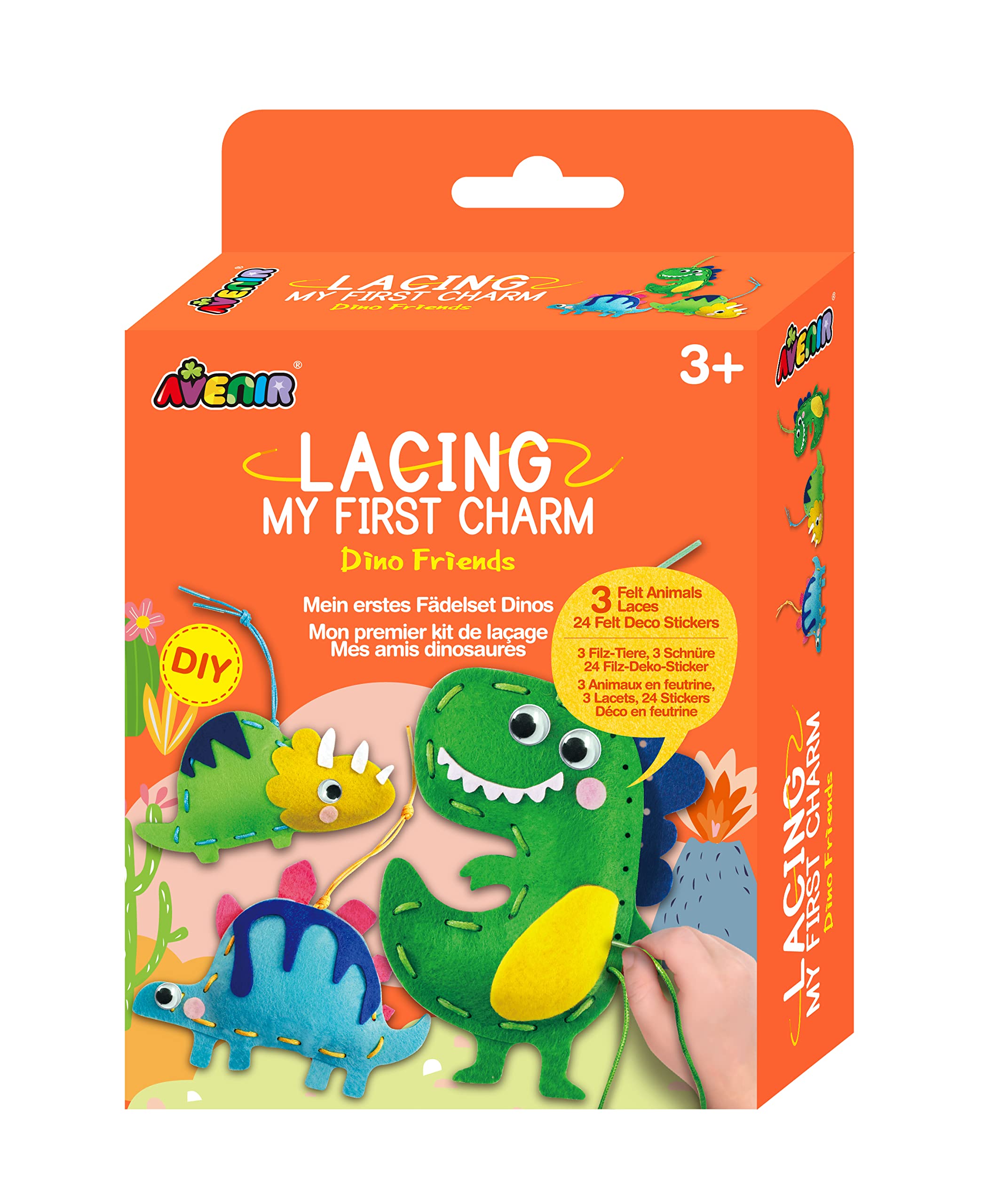 Avenir Mon Premier Kit de Laçage Dino Friends - Amusement Créatif pour Enfants
