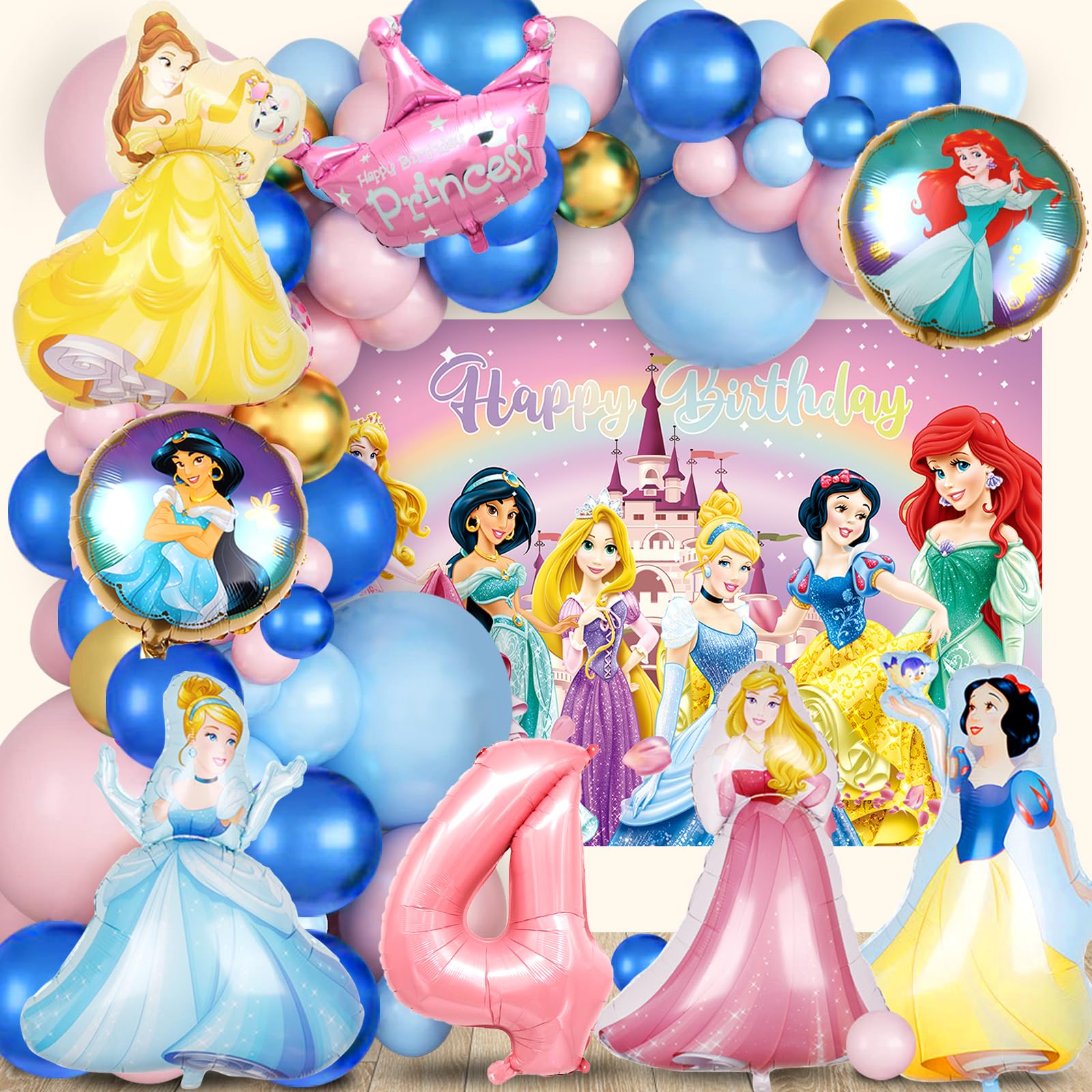 kreat4joy Principessa 4 ° compleanno decorazioni per ragazze, Four Ever