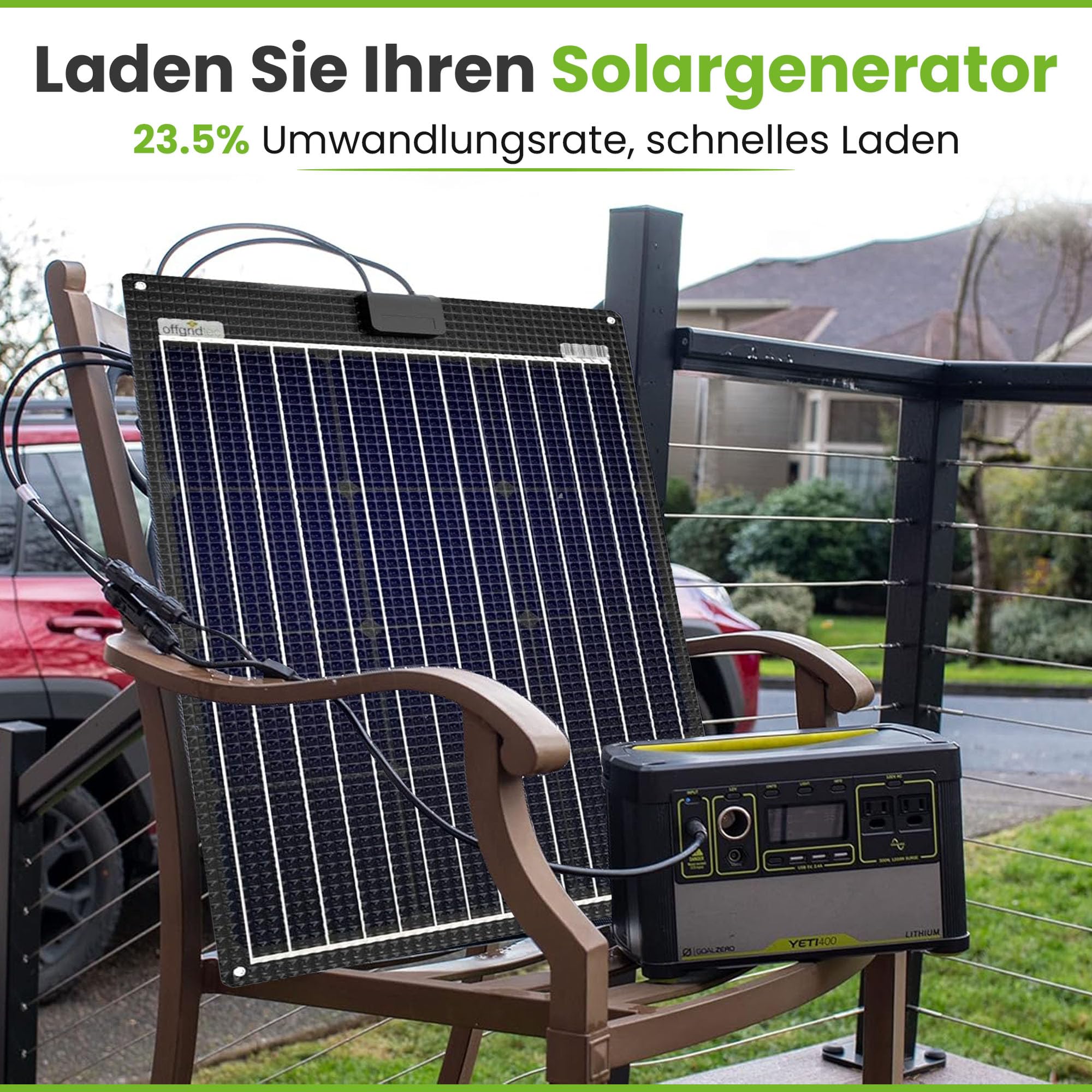 Offgridtec ETFE-AL 60W semi-flexibles18V Solarpanel mit integrierter Aluminiumplatte V2