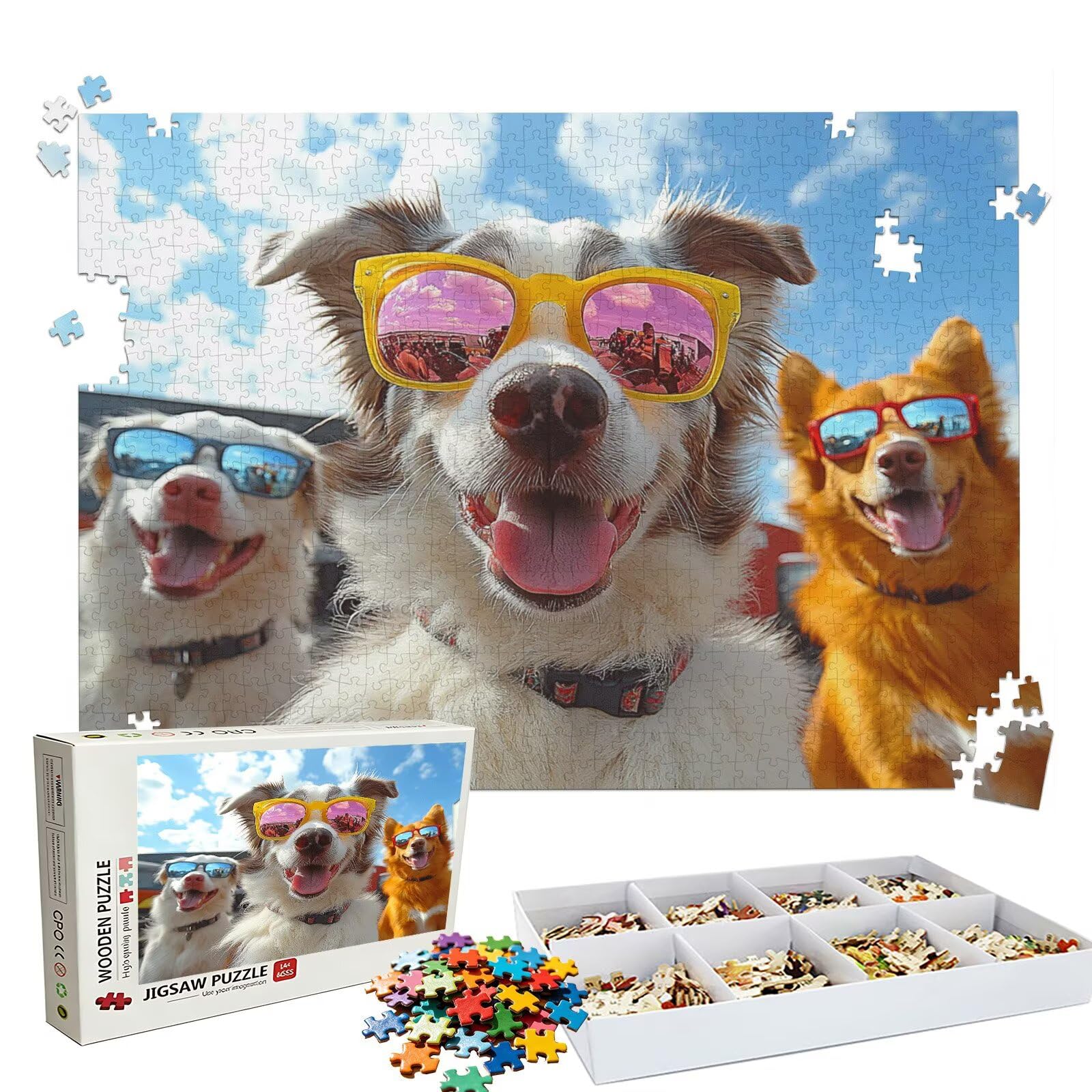 Puzzle animale Cane(2), Puzzle Adulti 3000 pezzi, Puzzles Legno con Squisita Scatola di Imballaggio, Rompicapo per Esperti con Incastro Perfetto, Stampa Alta Definizione, Regalo per Adulti W3H-780