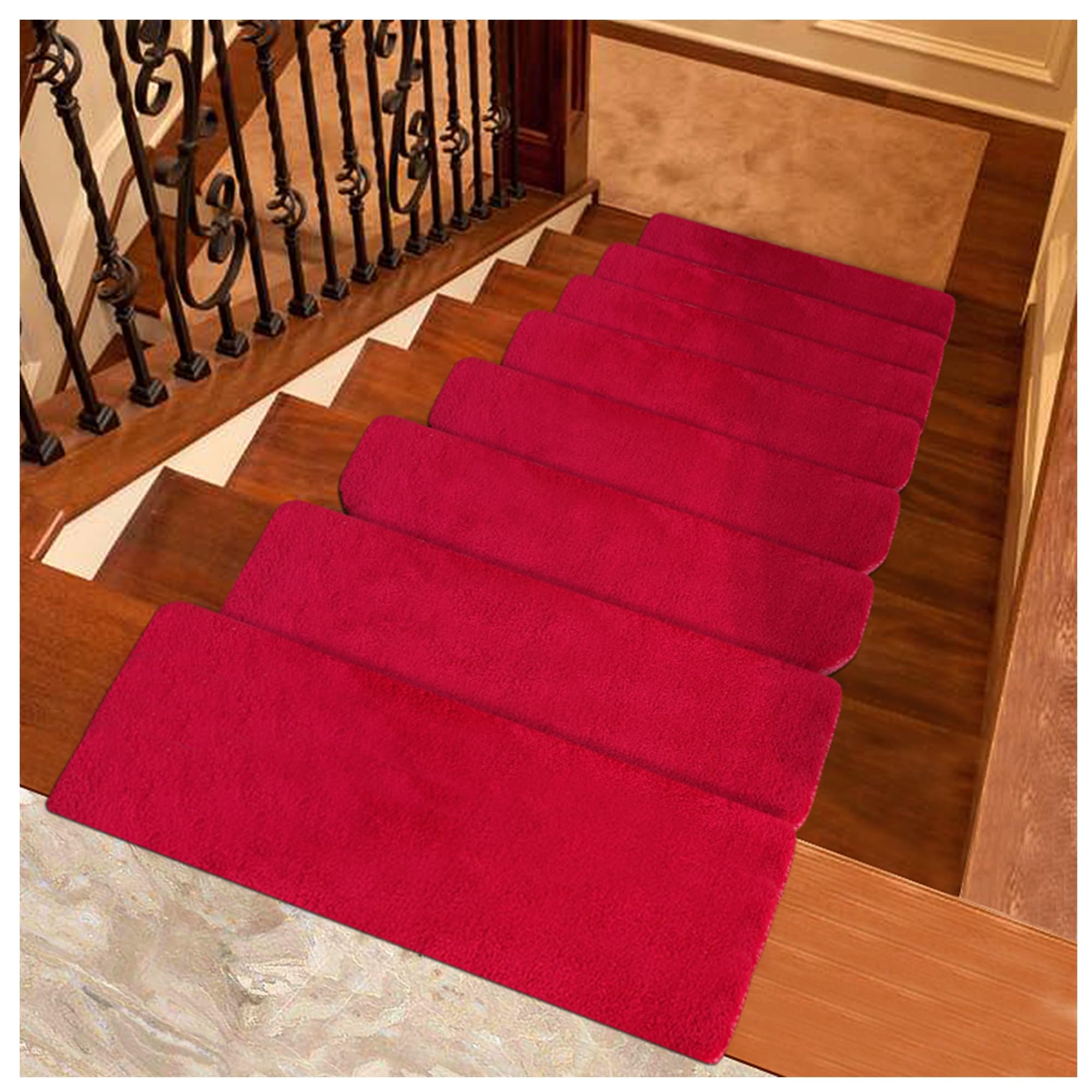 YDHSIKK Carpet Stair Treads, 1pc Stair Treads Non-Slip Landing Rug for Wooden Steps 65-80x24cm(Size1,2.6x0.8ft/80x24cm)