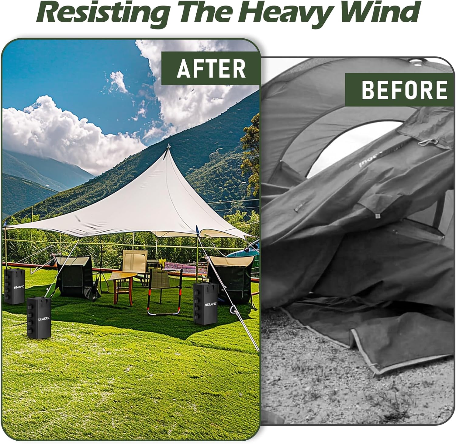 Canopy Weights, 220 LBS Heavy Duty Set of 4 Tent Water Leg Bags for Outdoor Gazebos, Umbrellas, Pergolas, Sunshades & Patio Furniture (Black 25L x 4)