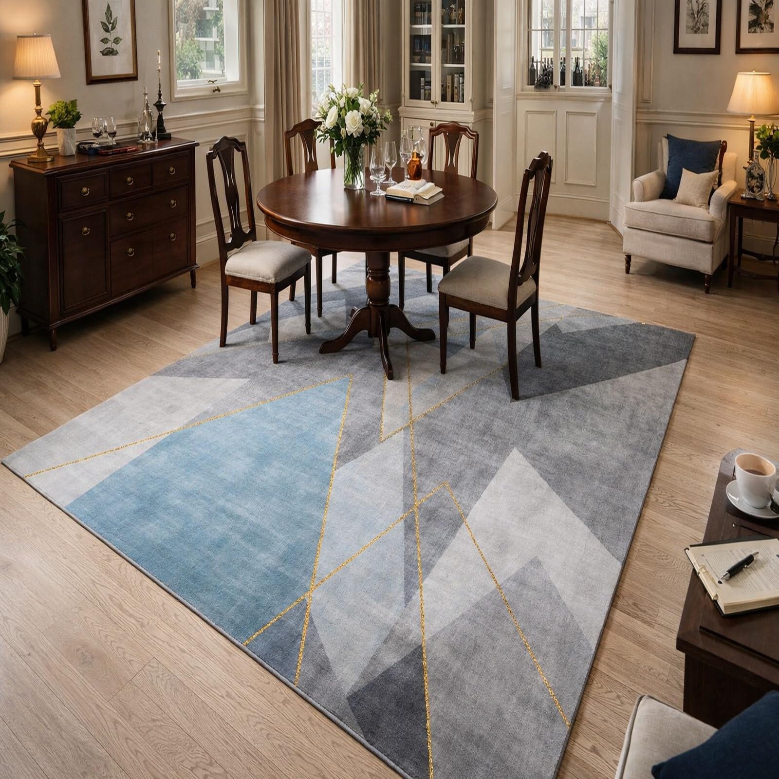 Tapis de chambre moderne et grand tapis d'entrée gris 180x270