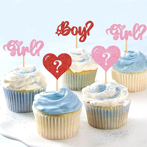 Miniatura 5 de Ercadio Paquete de 24 adornos para cupcakes para el día de San Valentín, para niños o niñas, con purpurina, para el día de San Valentín, para