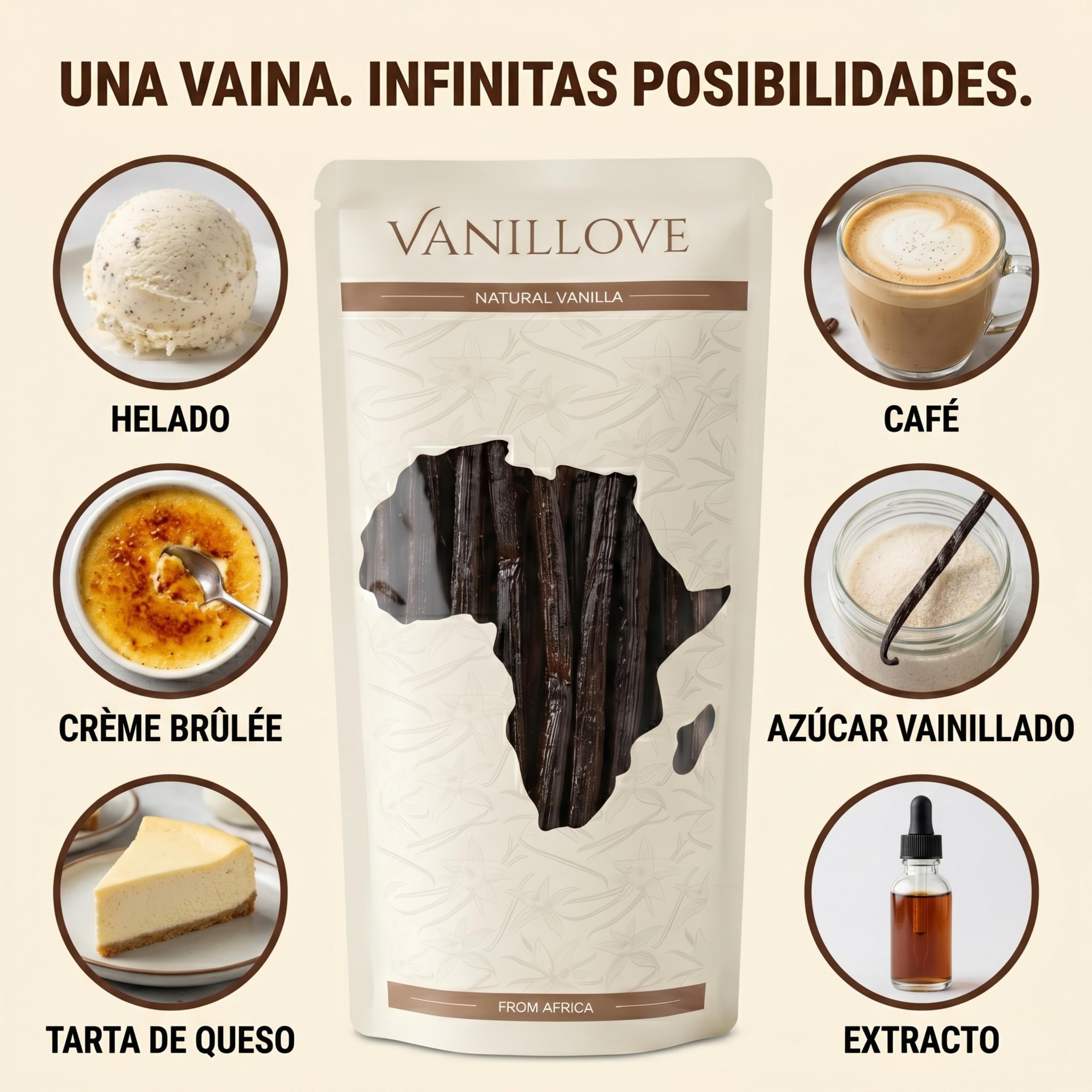 Vainas de Vainilla Bourbon XXL 15 Unidades (16-18cm) - Vainilla en Rama Fresca de Uganda Clase A - Extracto de Vainilla, Esencia & Repostería - Vanilla Beans Gourmet
