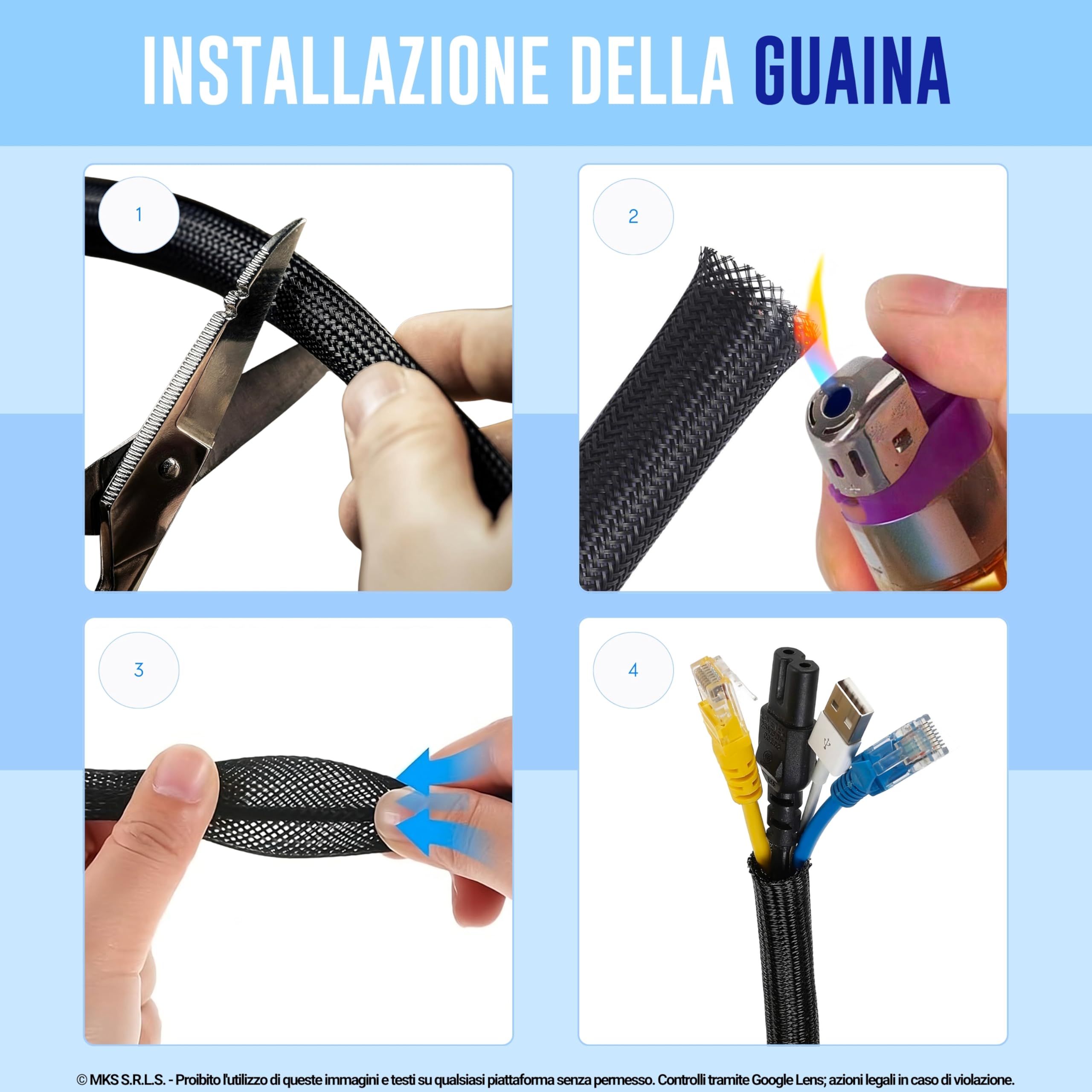 Guaina Cavi Espandibile 2:1 • Espositore Mostsold Braidkit • 5PZ (Ø12-15-20-25-30mm, L 5-10mt) • NERO