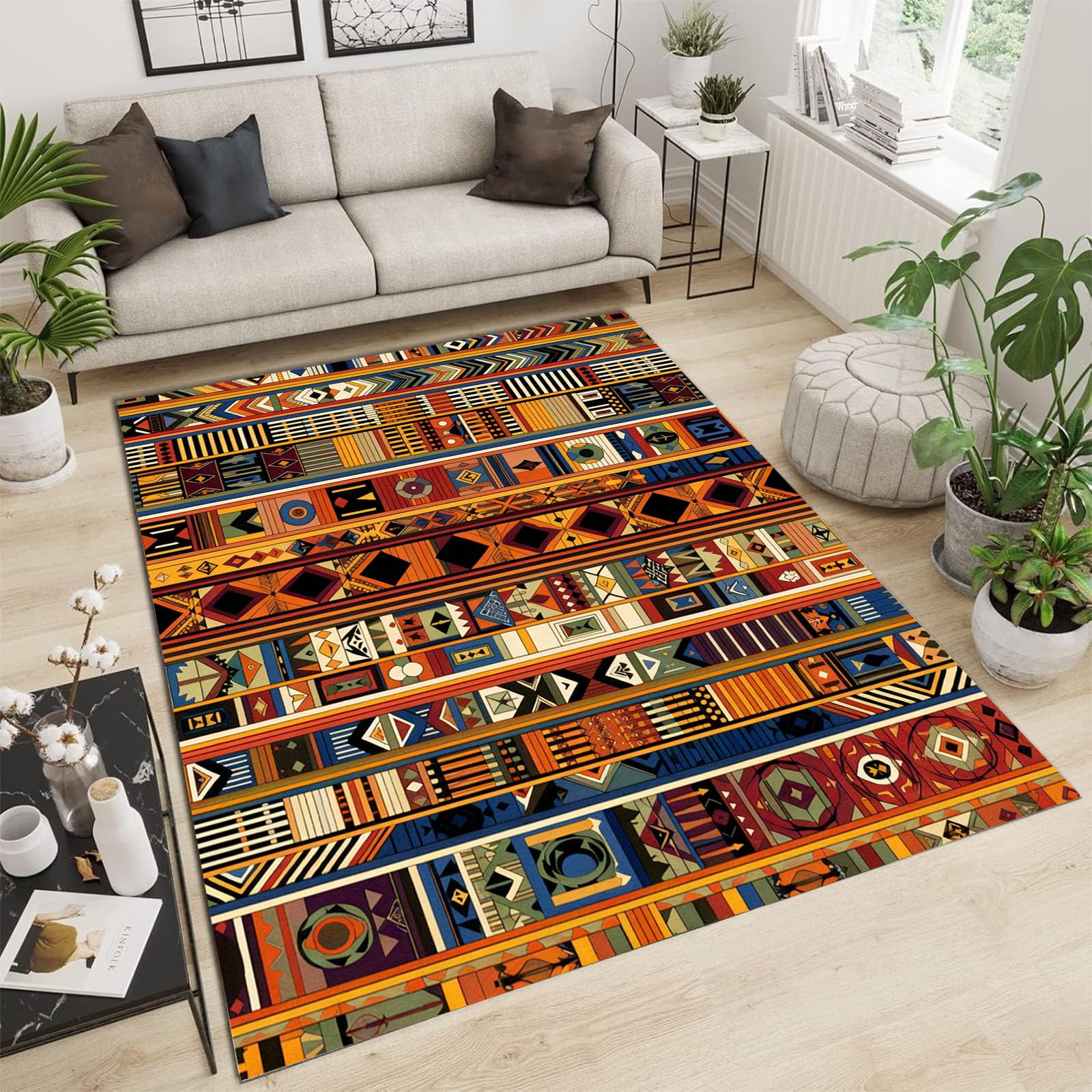 Tapis antidérapant lavable 120x180cm orange pour en finir avec les sols glissants