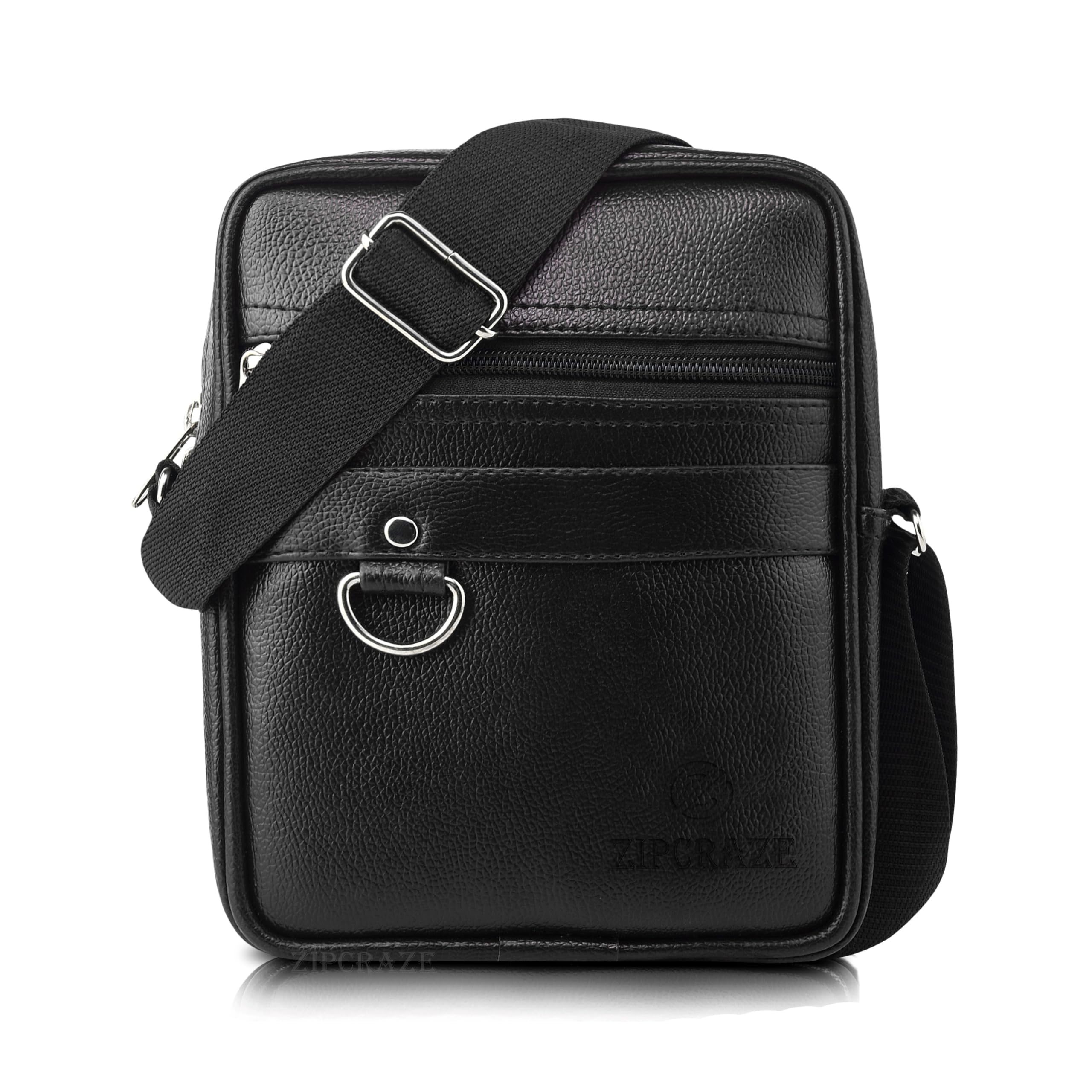 ZIPCRAZE Water Resistant Sling Bag for Men (Black)
