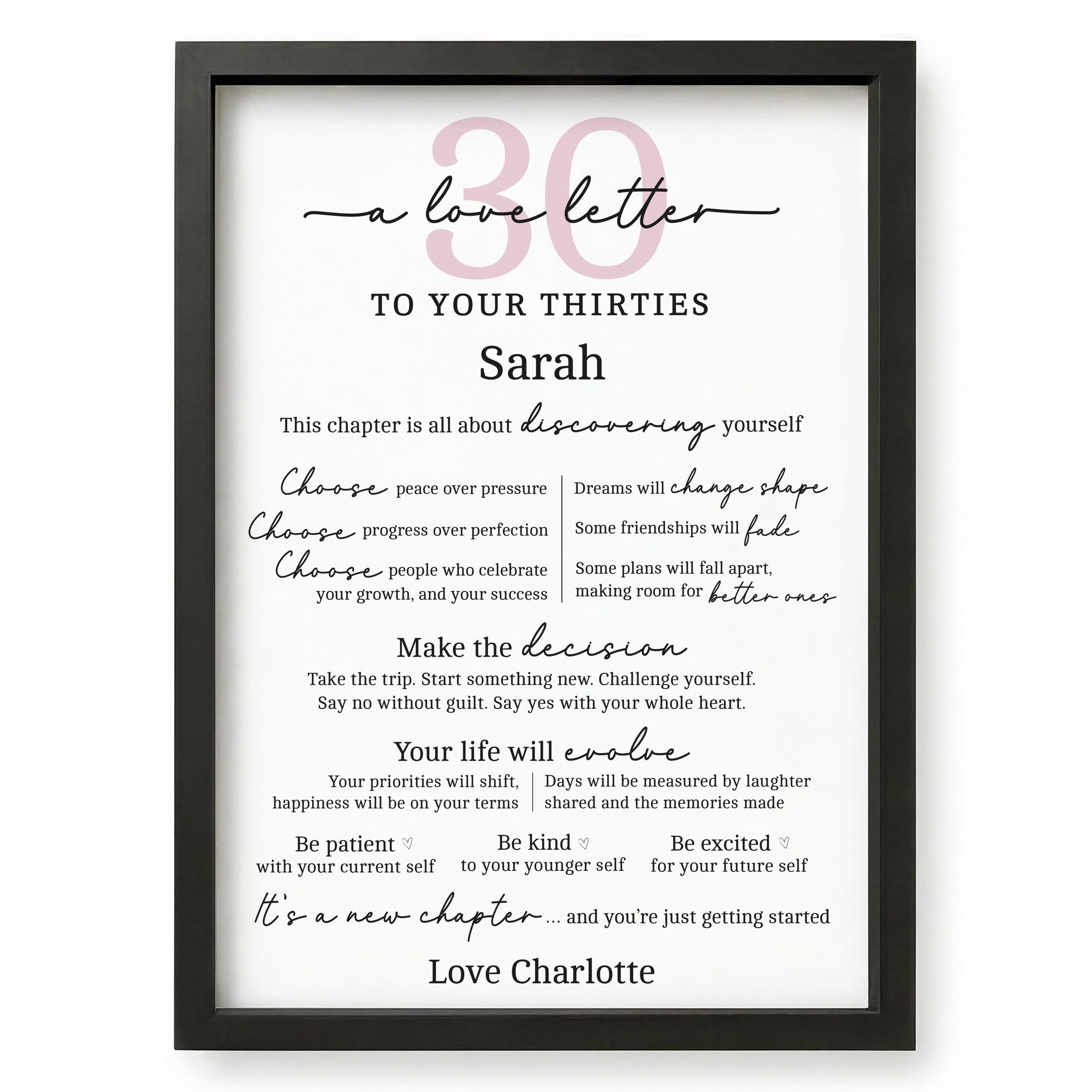 Beecreative 30th Birthday Gifts For Women, Personalised Thirty
