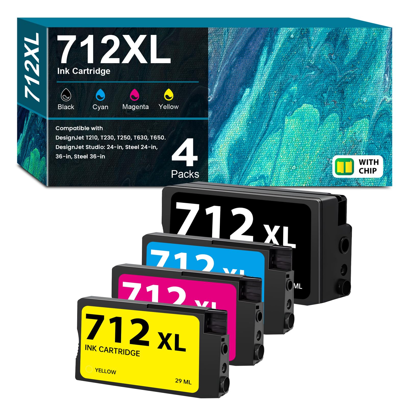 Buy 712XL Ink Cartridge For HP For DesignJet T210 T230 T250 T630 T630 T650 T650 - View #4
