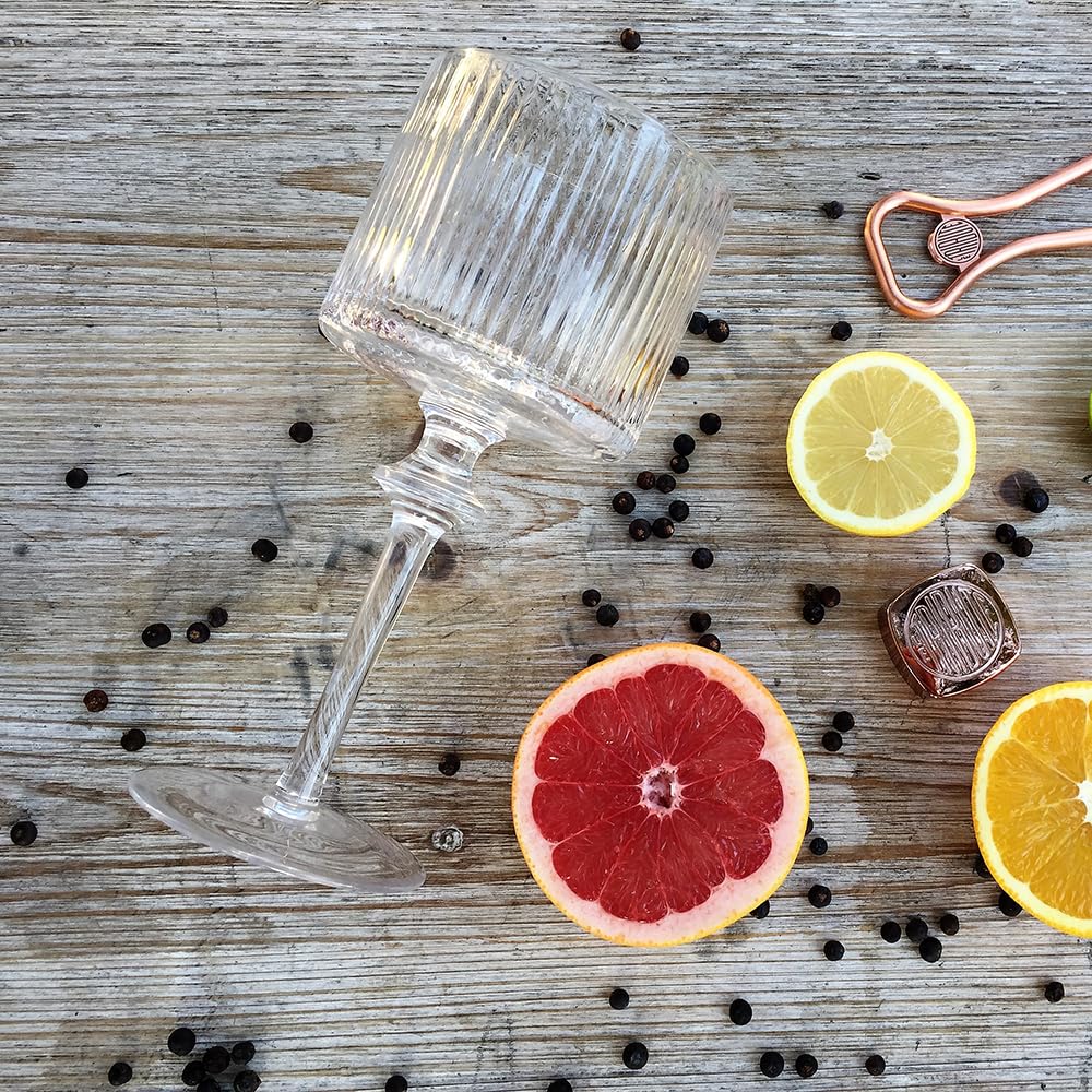 FRESH LE TRIBUTE GIN | Ballonglas 4er Pack - 600ml | Perfekt für Gin & Tonic, Cocktails und Mixgetränke, Silber