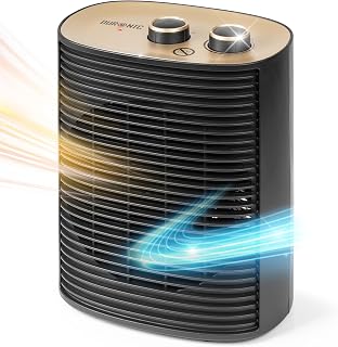 Duronic HV32 BK Termoventilador 2000 W, Calefactor Eléctrico Bajo Consumo
