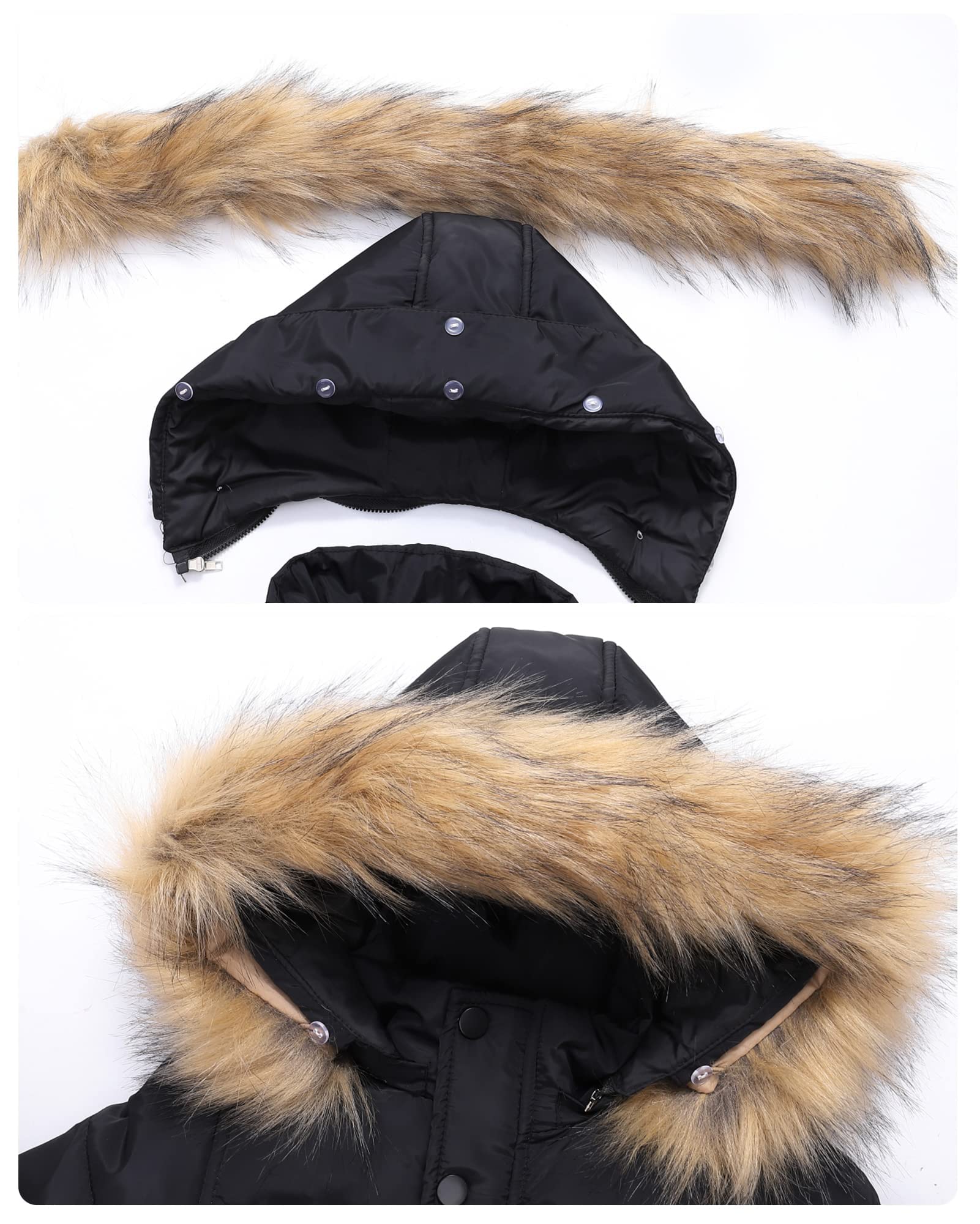 ZOEREA Kinder Bekleidungsset Junge Mädchen Süß Schneeanzug mit Kaputze Daunenjacke + Daunenhose 2tlg Verdickte Skianzug Winterjacke