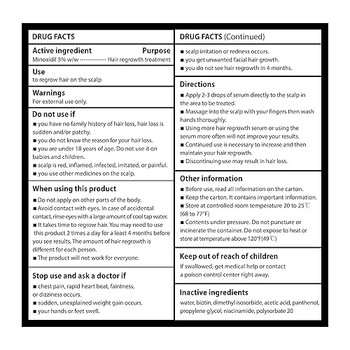 Miniatura 9 de 5% Minoxidil para hombres y mujeres, crecimiento del cabello, crecimiento de la barba, recrecimiento del cabello, gota sin perfume, 3 fl oz, 3