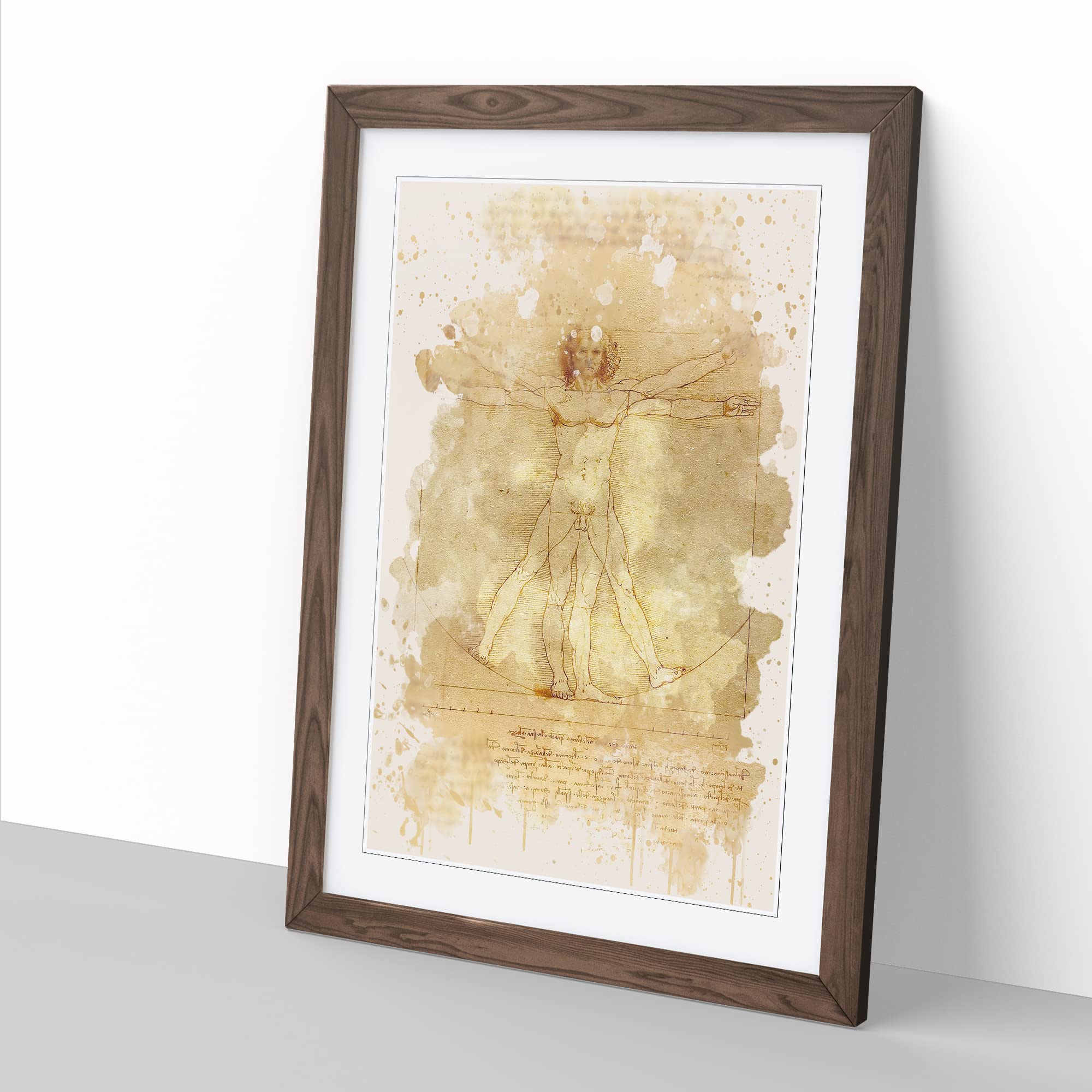 Leonardo Da Vinci The Vitruvian Man Vitruviano Modern Fc Framed Wall Art Print - Image 3