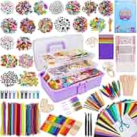 thumbnail: Kinderknutselpakket 3000+ Stuks - Met Opbergdoos | Pompons, Stokjes & Papier