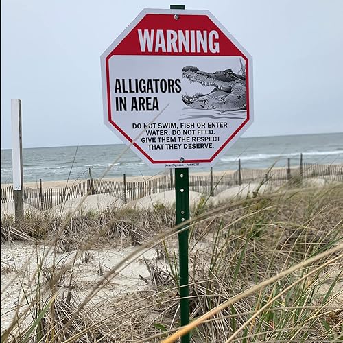 Miniatura 3 de SmartSign Letrero octágono para patio con estaca de 3 pies, 10 x 10 pulgadas, con estaca de 3 pies, aluminio laminado inoxidable de 40 mil, rojo,