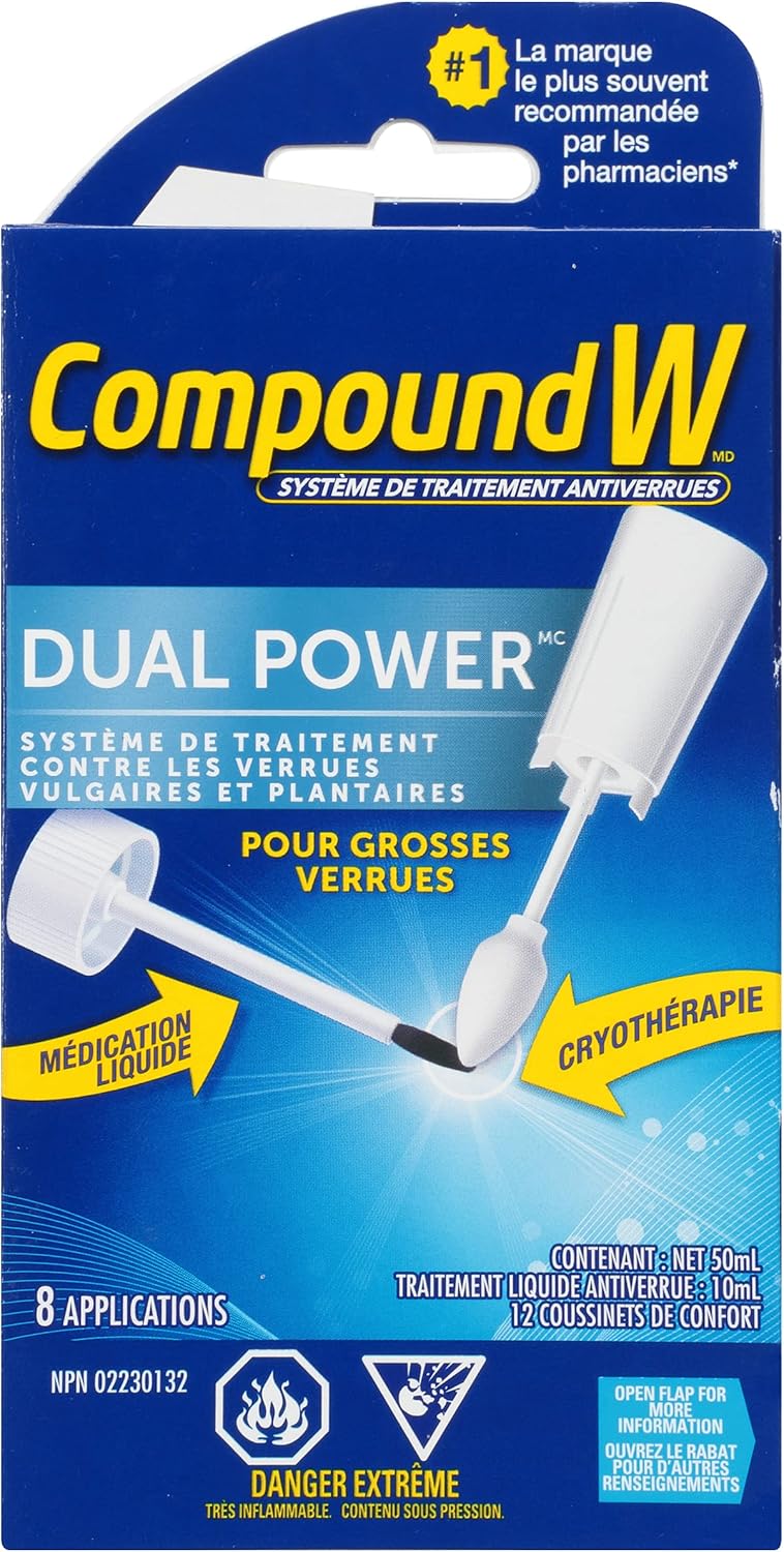 Compound W Dual Power Wart Remover System 8 Count For Treatment & Removal of Common Warts