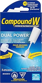 Compound W Dual Power Wart Remover System - 8 Count - For Treatment & Removal of Common Warts and Plantar Warts, Effective Wart Removal