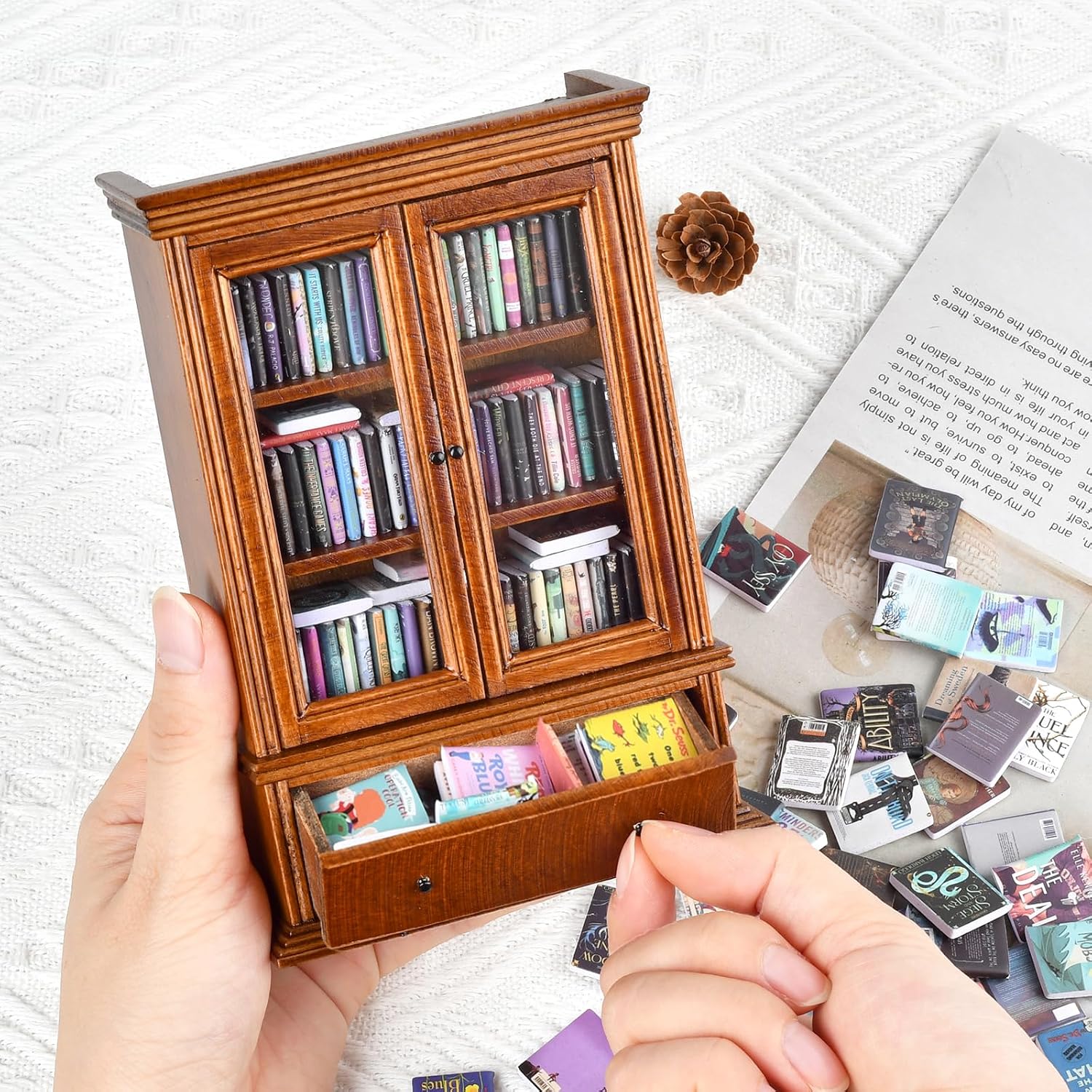 Anxiety Bookshelf, Miniature Bookshelf with Mini Books image 2