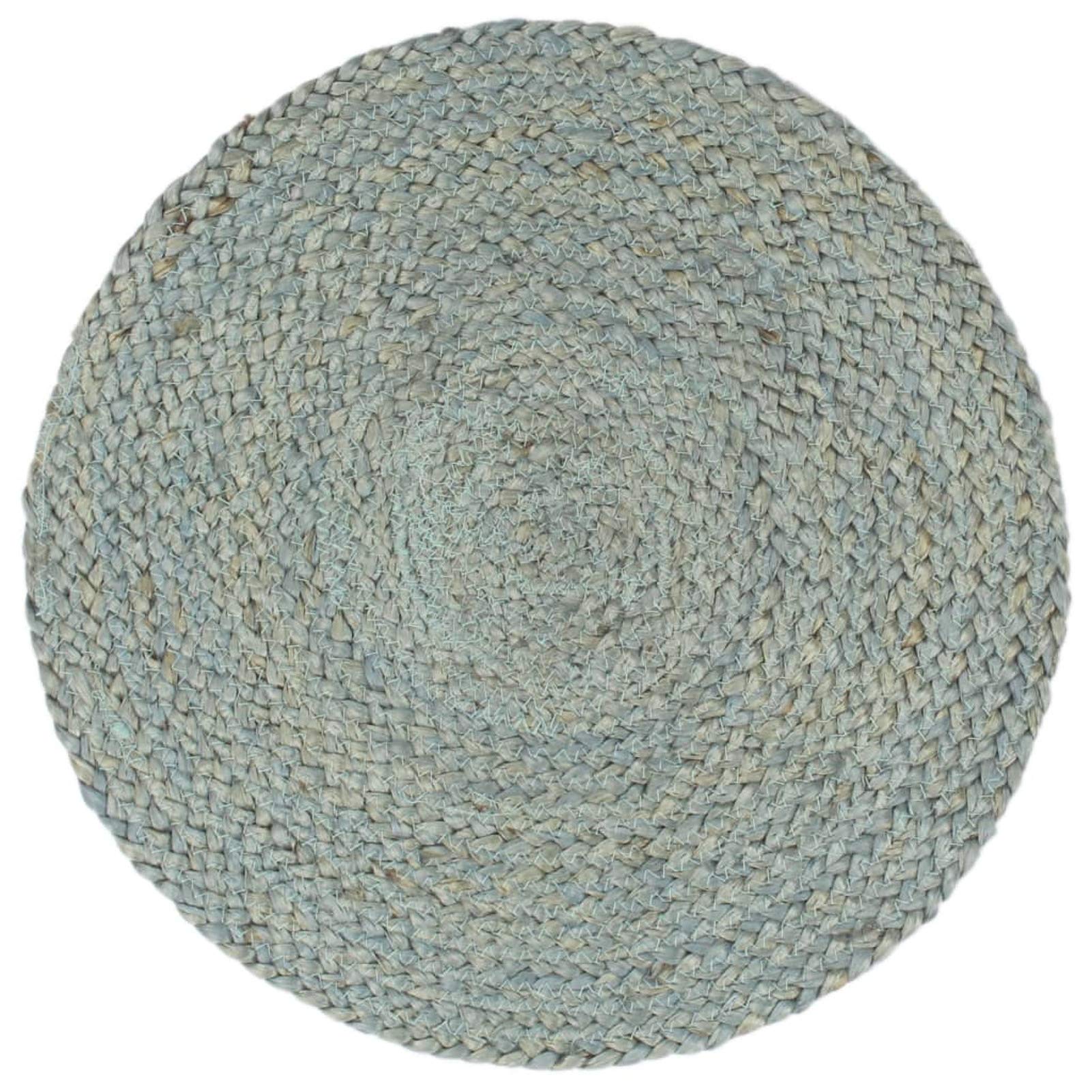Tidyard Napperon Rond Set de Table 4 pcs Vert Olive Plain 38 cm Jute