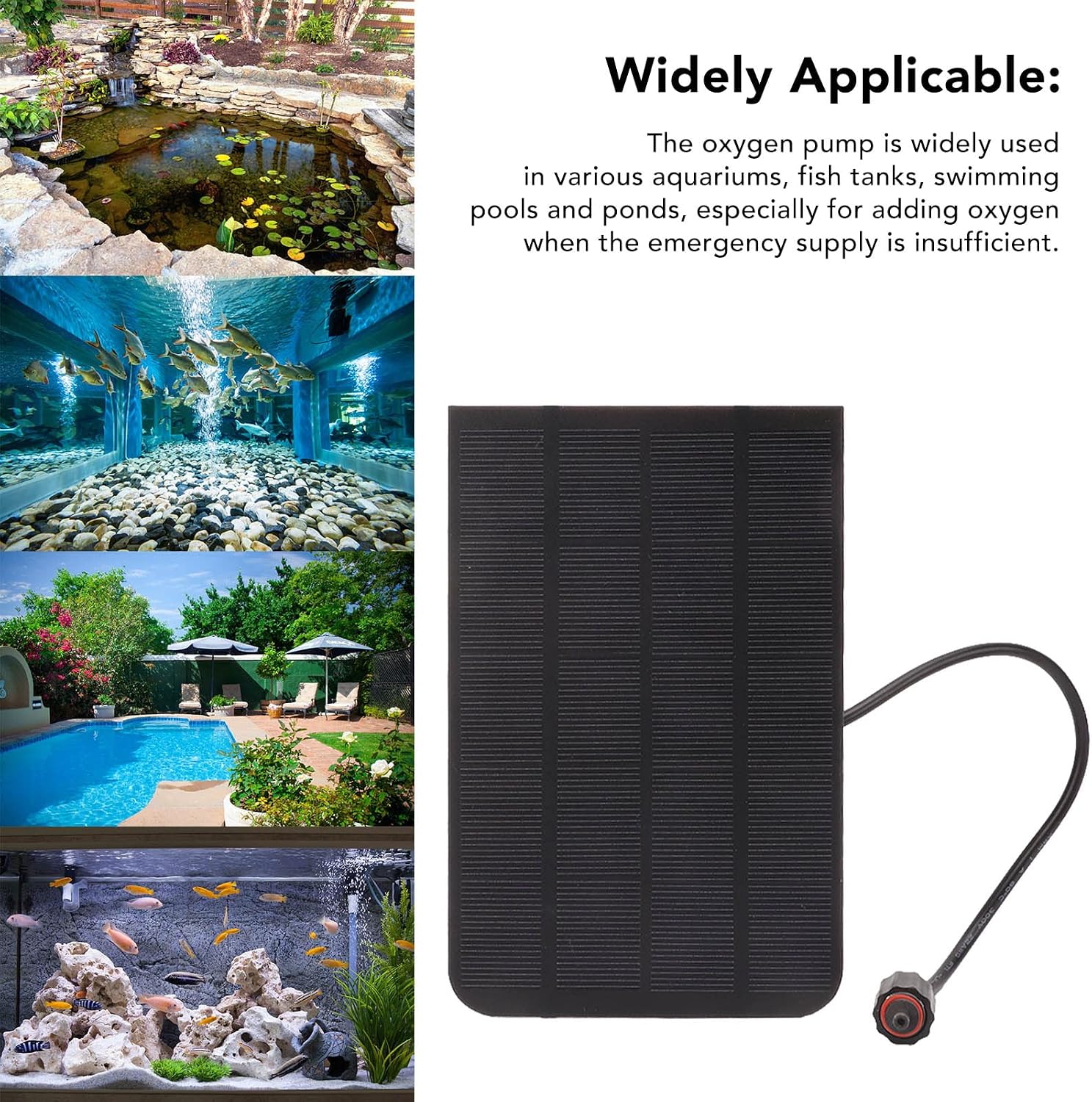 Solar Pond Pump,Solar Water Pump,Mini Aquarium Air Pump,Solar Oxygen Pump Fish Tank Oxygen Pump Air Bubble for Fish Tank 2.5W High Power Lightweight Fishing Pool Oxygen Pump for Outdoor 5V