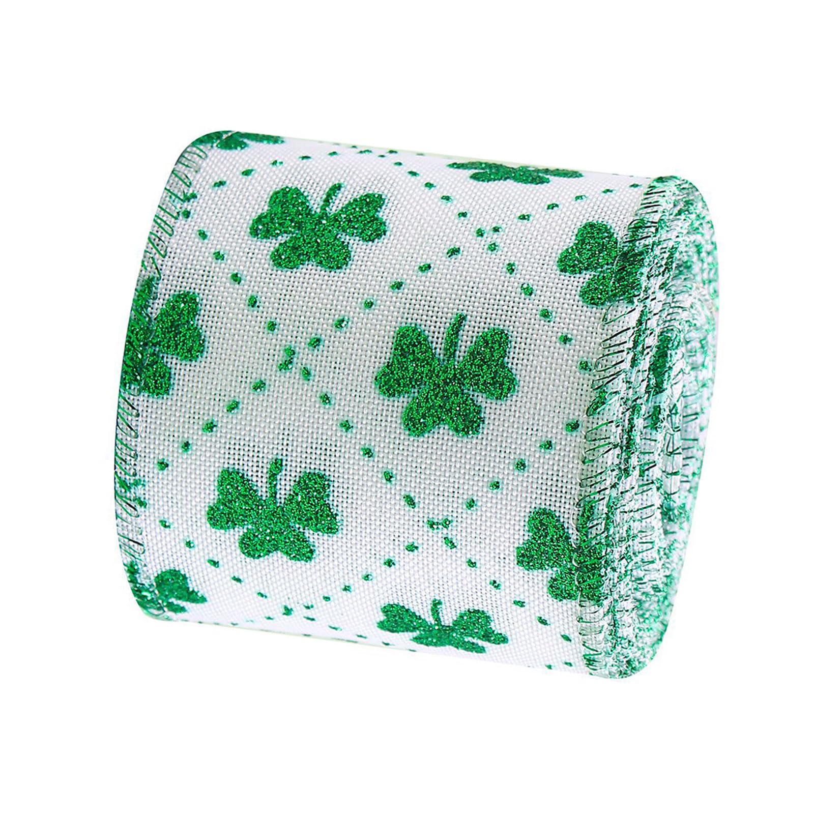 Tsophreniq Patricks Themed Linen Ribbon for Creating Bowknot Wrapping Gift and Decoration Table Decoration