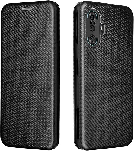 Funda compatible con Xiaomi Redmi K40 Gaming de fibra de carbono con tapa de protección completa, funda de fibra de carbono PU + TPU híbrida a