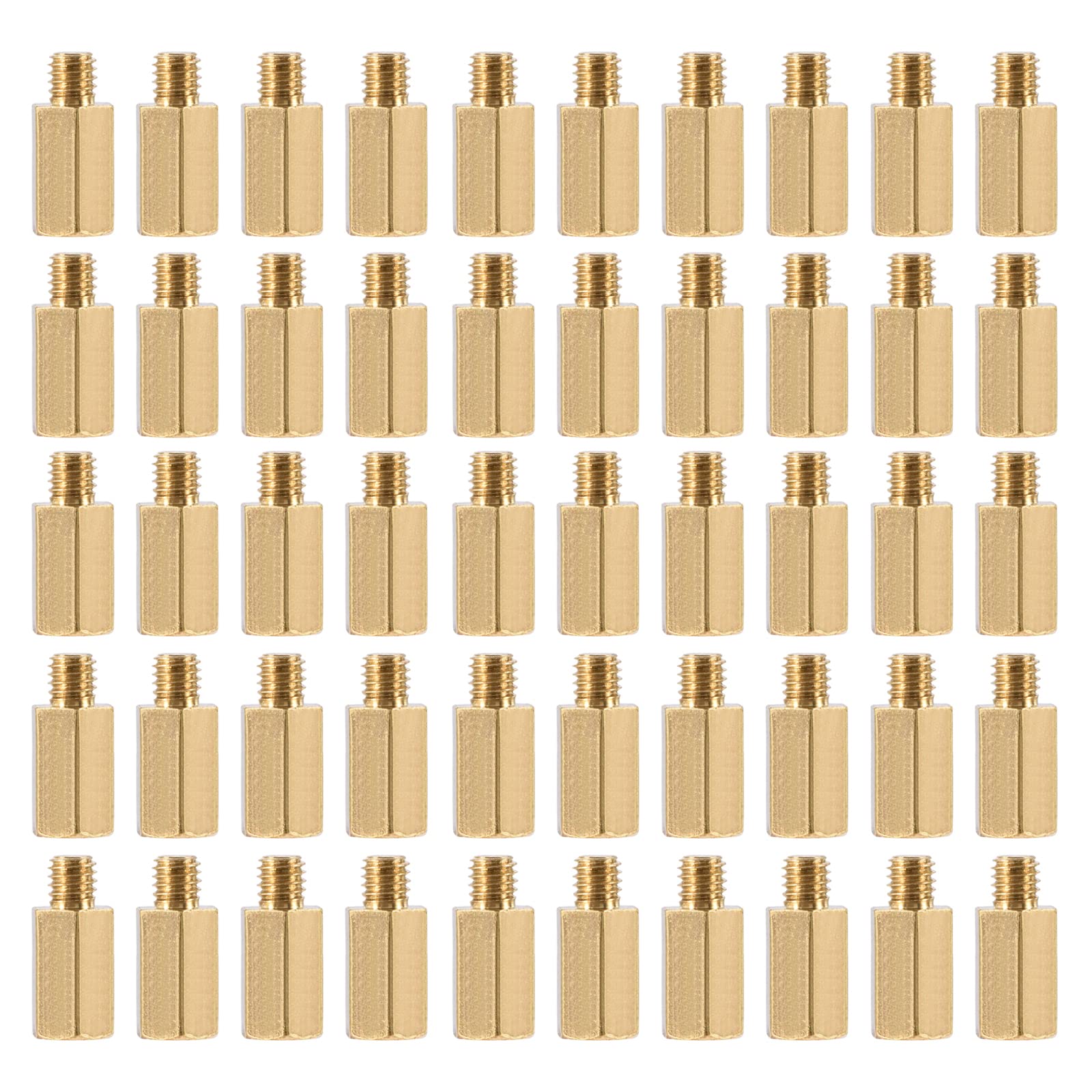 YOKIVE 100 Pcs M3 Standoff Screws, Brass Hex PCB Standoffs, Keep Height Consistent, Great for Motherboard (Gold Tone, 8mm+3mm)