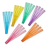 hand2mind 12 inch Multicolored, Transparent, Semiflexible Safe-T Plastic Rulers, Rainbow Plastic Rulers, Safety Ruler for Measurement, Safety Kids School Supplies, Straight Rulers (Pack of 24)