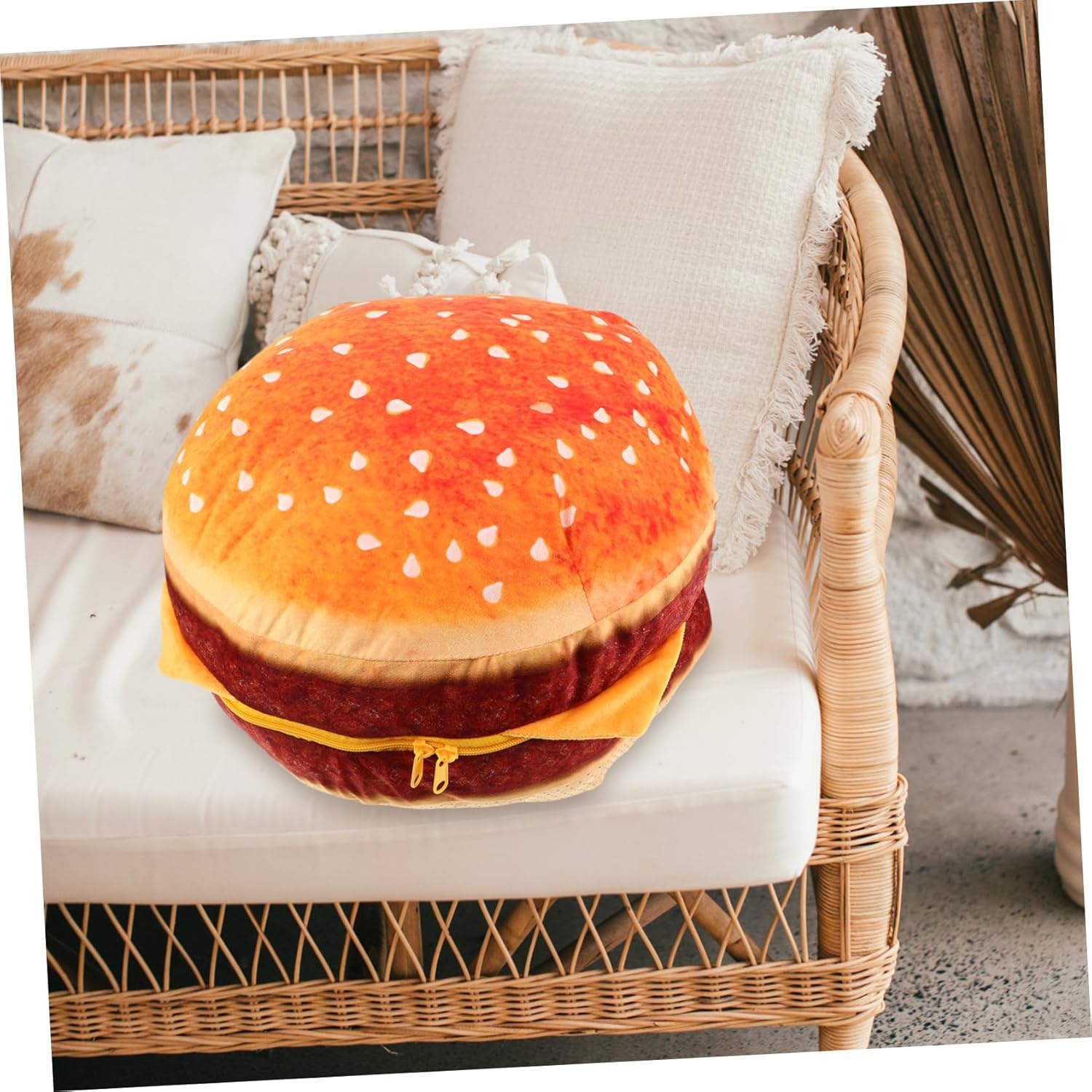 MAGICLULU Cute Hamburger Plush Pillow Soft Cheese Food Throw Cushion for Sofa Bedroom Decor Cozy Stuffed Cushion Funny Novelty