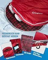 KingCamp XXL Flanel Hálózsák Felnőtteknek, Meleg Téli Kempingzsák 220x100cm 7