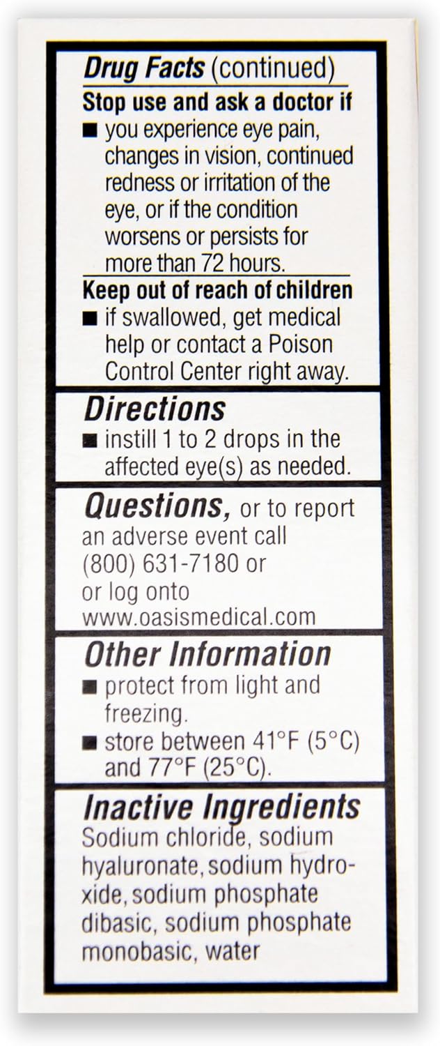 Oasis TEARS OT6500 PF Plus Preservative-Free Lubricant Eye Drops Dry Eye Relief | Artificial Tears | 0.34 FL OZ (10 mL)