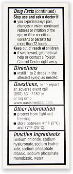 Oasis TEARS OT6500 PF Plus Preservative-Free Lubricant Eye Drops Dry Eye Relief | Artificial Tears | 0.34 FL OZ (10 mL)
