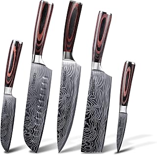Seido Knives 5-Piece Damascus Master Chef