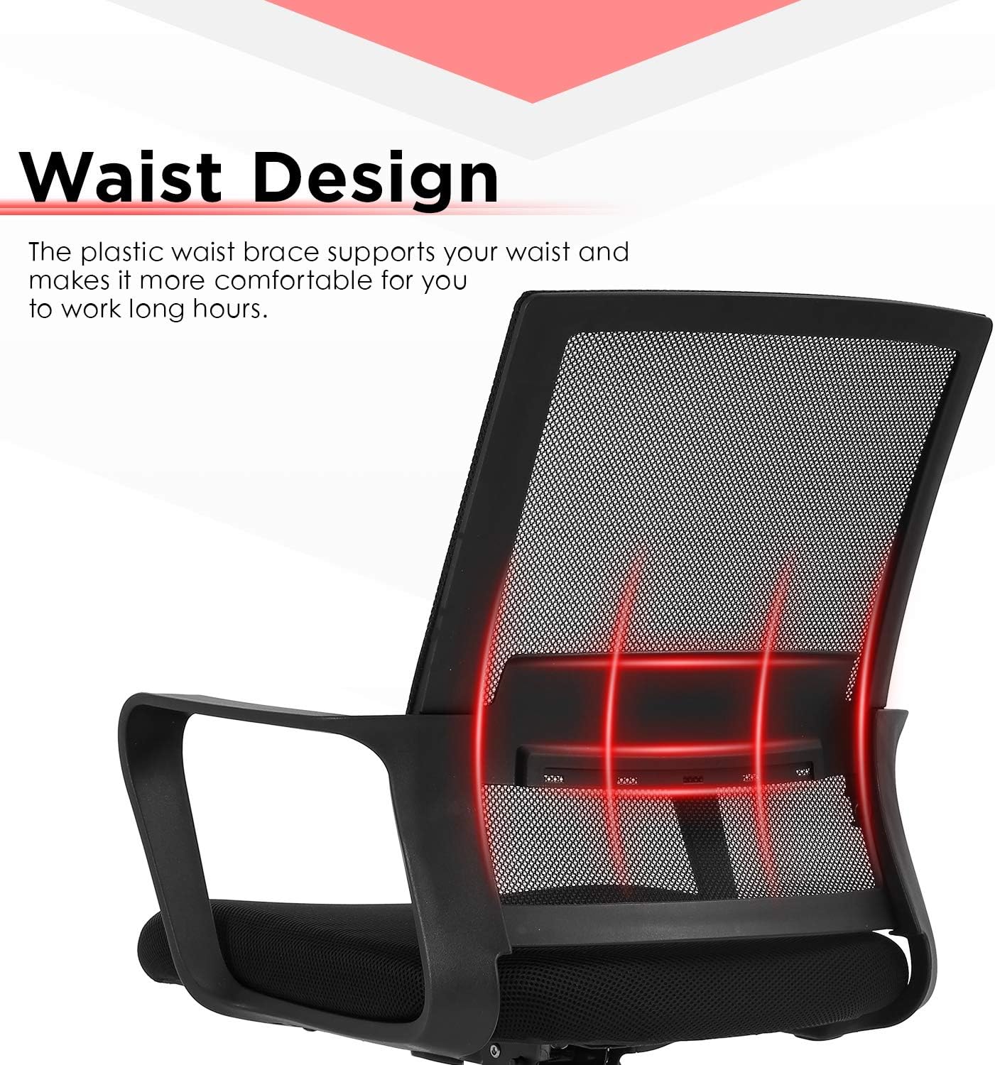 Drafting Chair Tall Office Chair Mesh Ergonomic Mid-Back Desk Chair with Adjustable Foot Ring for Executive Computer Standing Desk, Black - Image 5