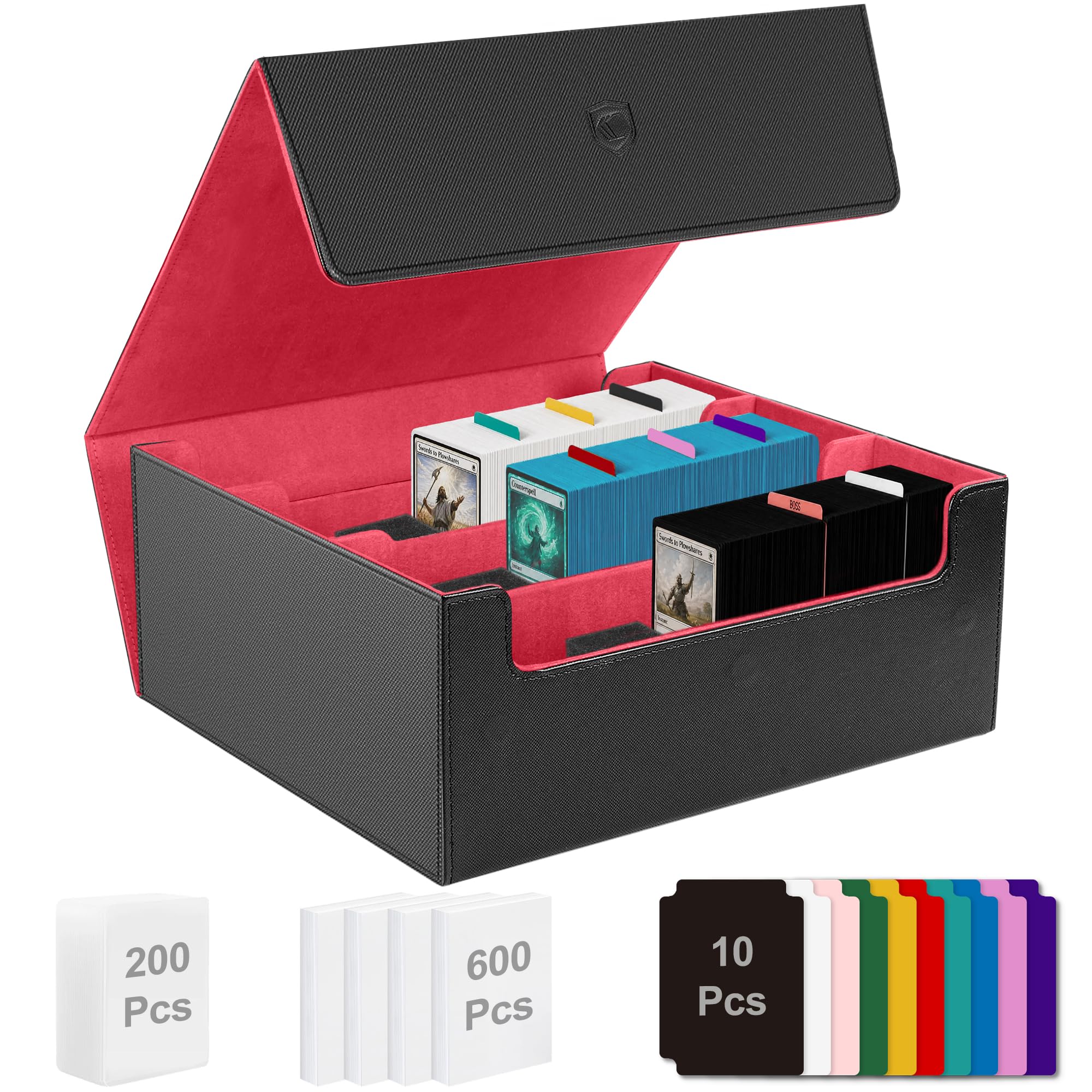 Card Deck Box for Trading Cards, Holds 1800+ Sleeved Card, Magnetic Closure