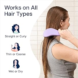 Crave Naturals Glide Thru Hair Brush - Detangler Brush for Curly, Straight, Wet or Dry Hair - Gentle Detangling Brushes for Adults, Kids, Toddlers - Hair Accessories for Women, 7.5x3 - Purple