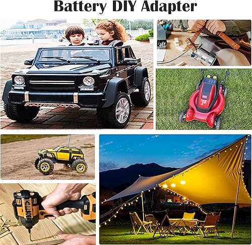 Miniatura 7 de Adaptador de ruedas eléctricas para Milwaukee M18, kit de conversión de batería de 18 V con interruptor, fusible y terminales de cable, cable de 12