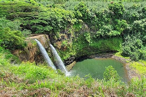 Lihue Wailua Falls Hawaii USA Rompecabezas para adultos 1000 piezas de madera regalo de viaje recuerdo