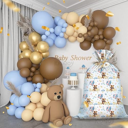 Miniatura 4 de KIDAJOY Bolsas de regalo extra grandes de oso de peluche, baby shower, Jumbo We Can Bearly Wait, bolsa de regalo de plástico para niñas y niños