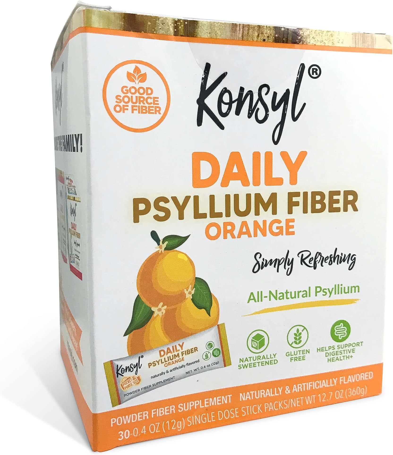 Amazon.com: Konsyl Daily Fiber Orange 100% Natural Psyllium Husk Powder ...