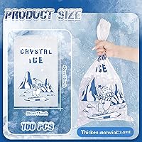 Vista 2 de Honoson 100 bolsas de almacenamiento de hielo de plástico de 8 libras con cierre de cordón de algodón para barbacoas, campamentos, puestos