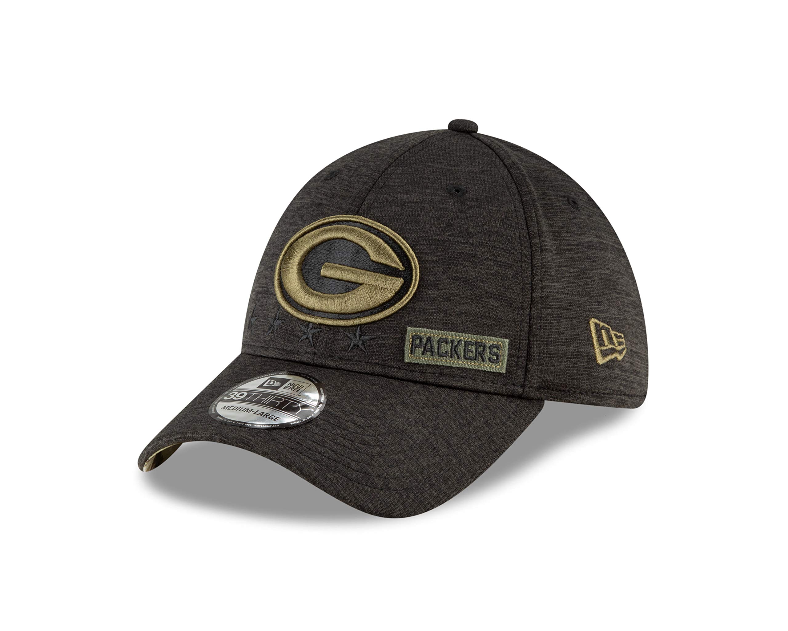 New Era Green Bay Packers 39thirty Cap Salute to Service 2020 Black - S-M