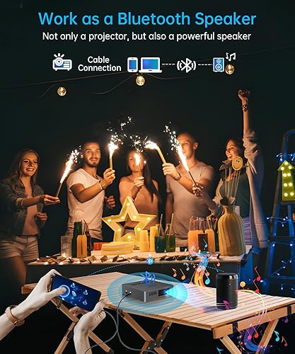 Miniatura 6 de MARS - Mini proyector, proyector DLP portátil de película pequeña Full HD 720P, proyector de película ligero compatible con teléfono